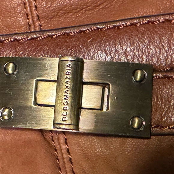 High End BCBG Max Azria Soft Supple Brown Leather Healed Boots Women’s 6.5B - Picture 8 of 11